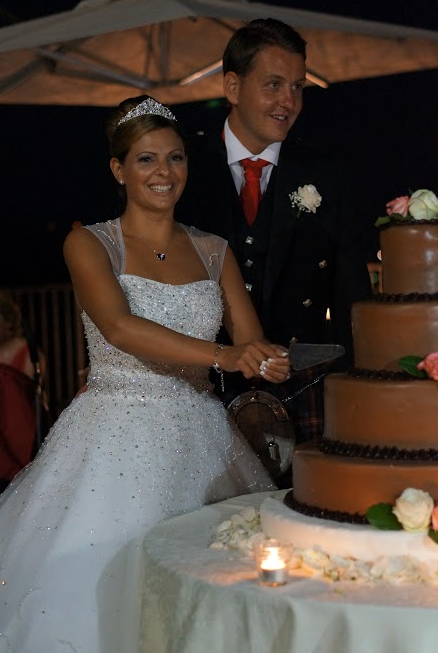 cutting the cake