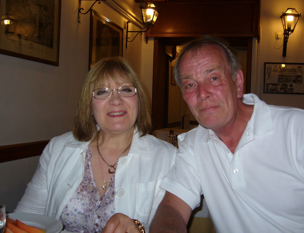 With her husband jAMES