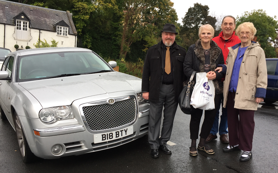 Ian with his Mum, Alison, Denis and his wonderful Bentley