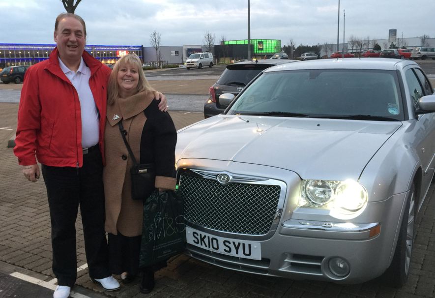 Ian with cousin Helen and his beautiful Bentley